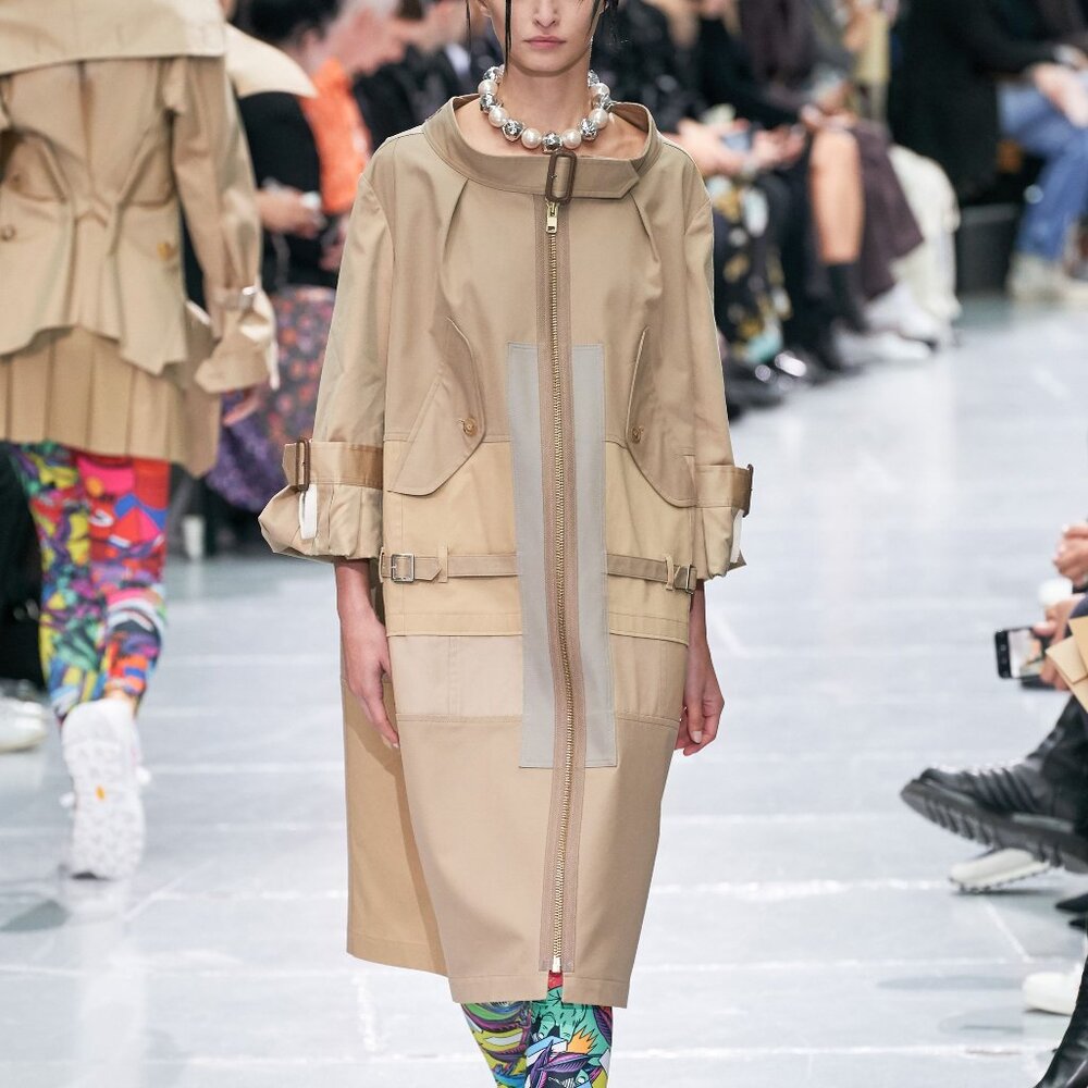 Junya Watanabe Comme Des Garcons SS/20 Runway Khaki Patchwork Trench Coat